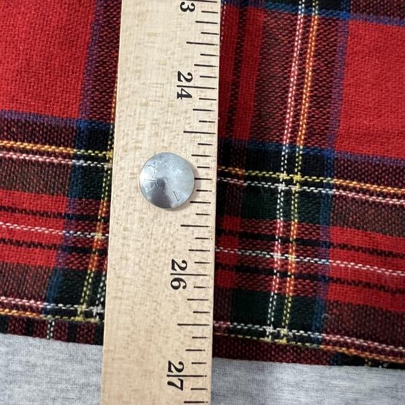 Vintage Kilt Plaid Skirt Womens Size 9 26W Red Tartan Button Wrap Wool Blend 90s - Picture 10 of 12